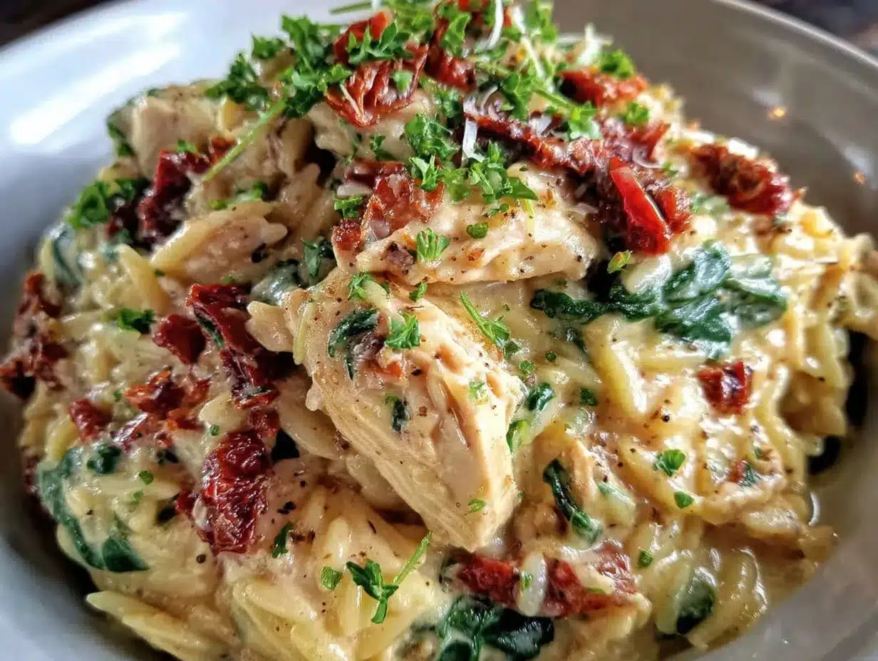 slow cooker tuscan chicken orzo preparation steps