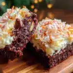 Sno Ball Brownies with marshmallow coconut - featured image