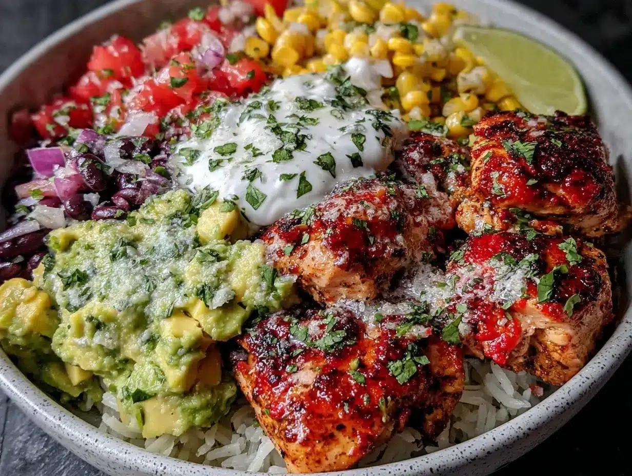 Southwest grilled chicken bowl preparation steps