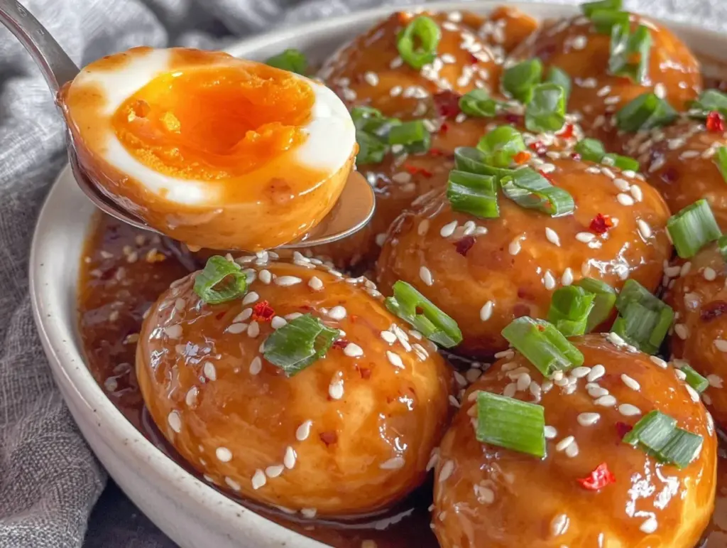 spicy gochujang eggs appetizer - featured image