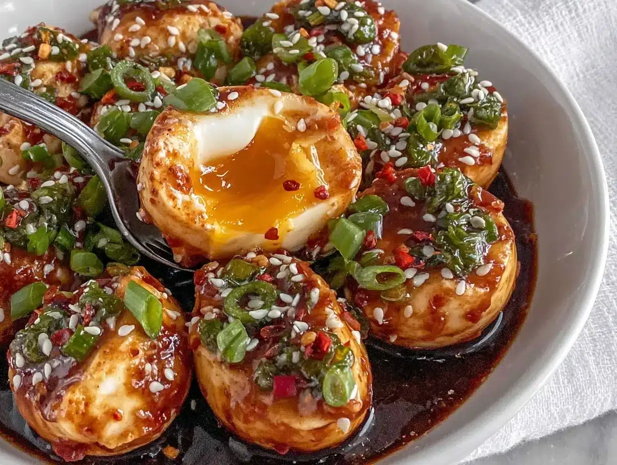 spicy gochujang eggs appetizer preparation steps