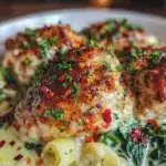 spinach artichoke chicken dinner - featured image