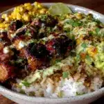 street corn chicken rice bowl meal prep - featured image