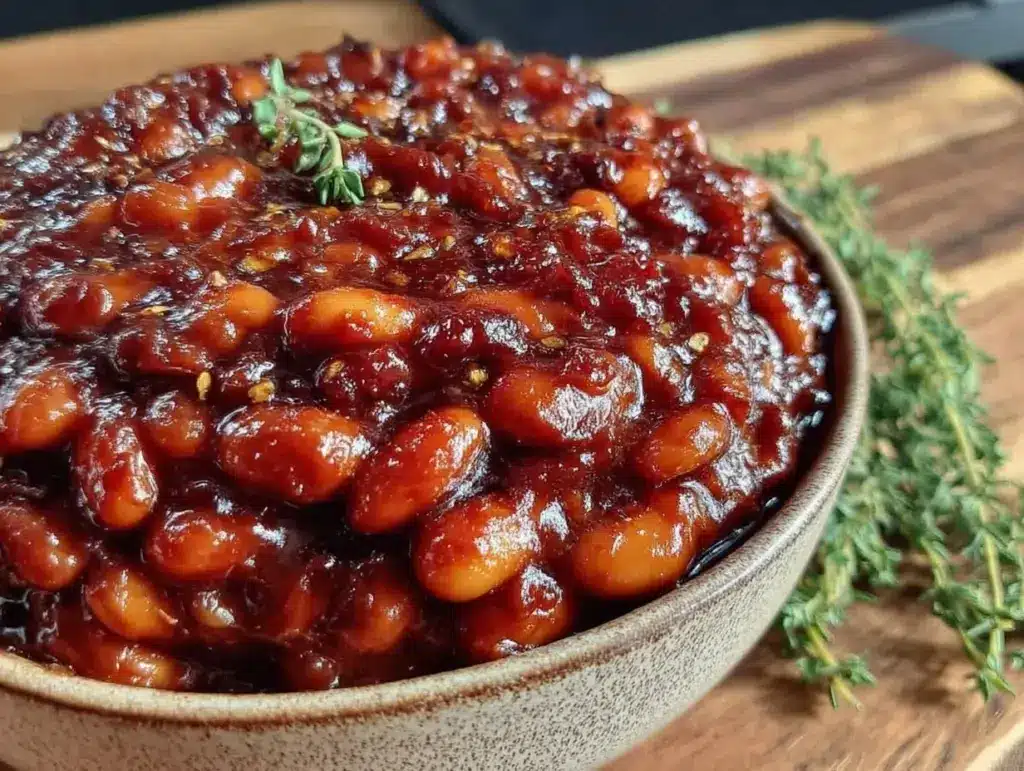 sweet smoky baked beans - featured image