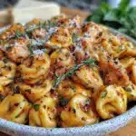 tender chicken tortellini crockpot meal - featured image
