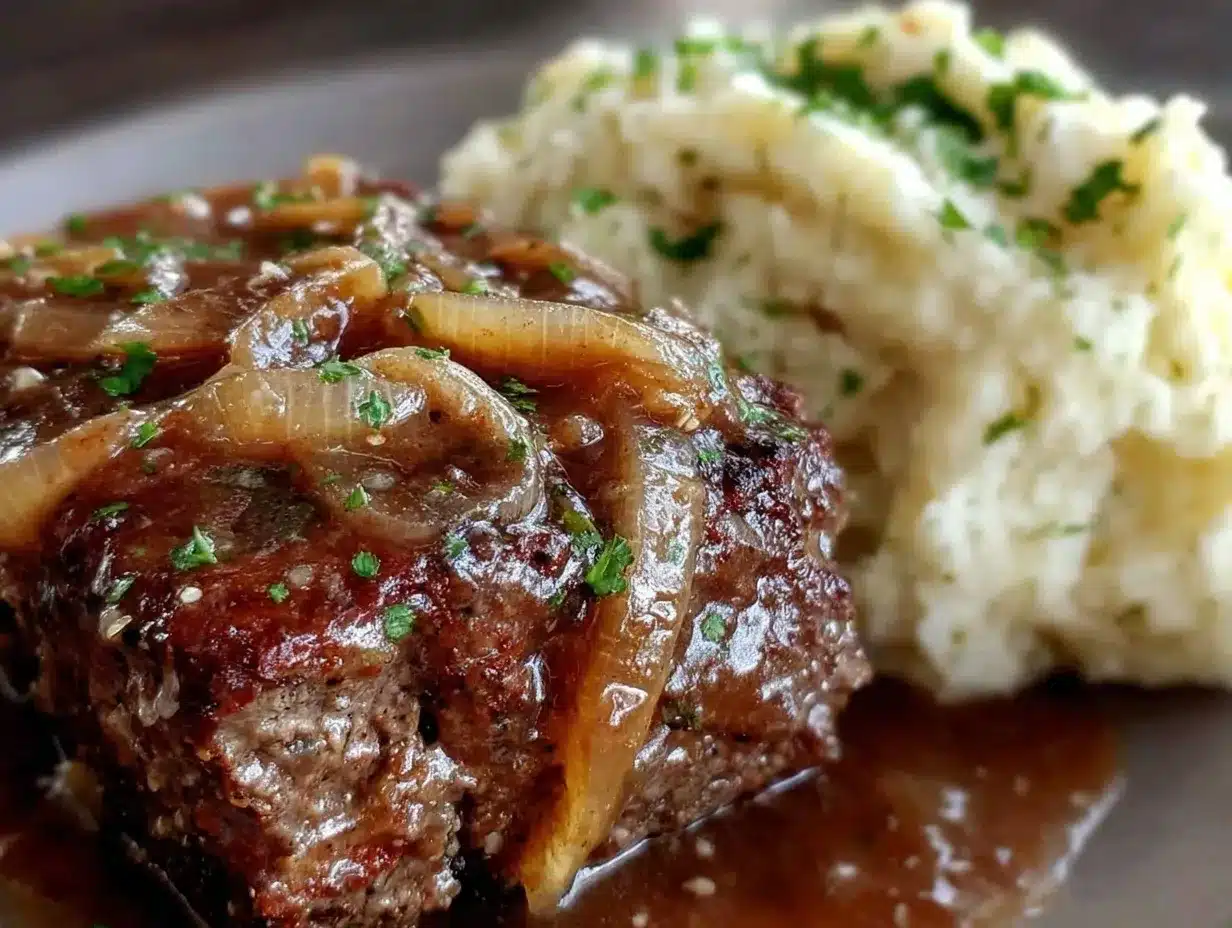 tender crockpot cube steak with gravy preparation steps