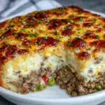 turkey casserole with cheesy golden crust - featured image