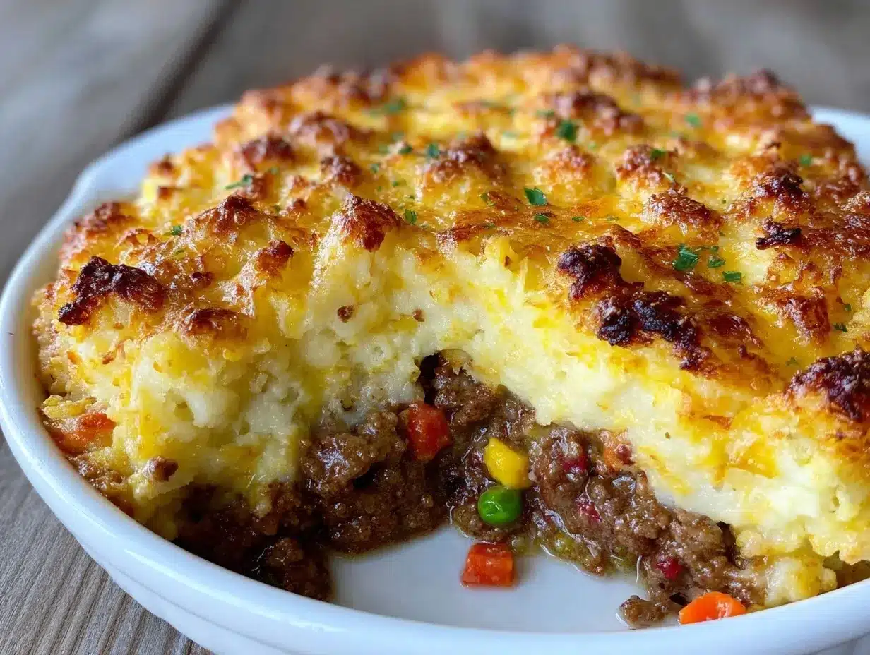 turkey casserole with cheesy golden crust preparation steps