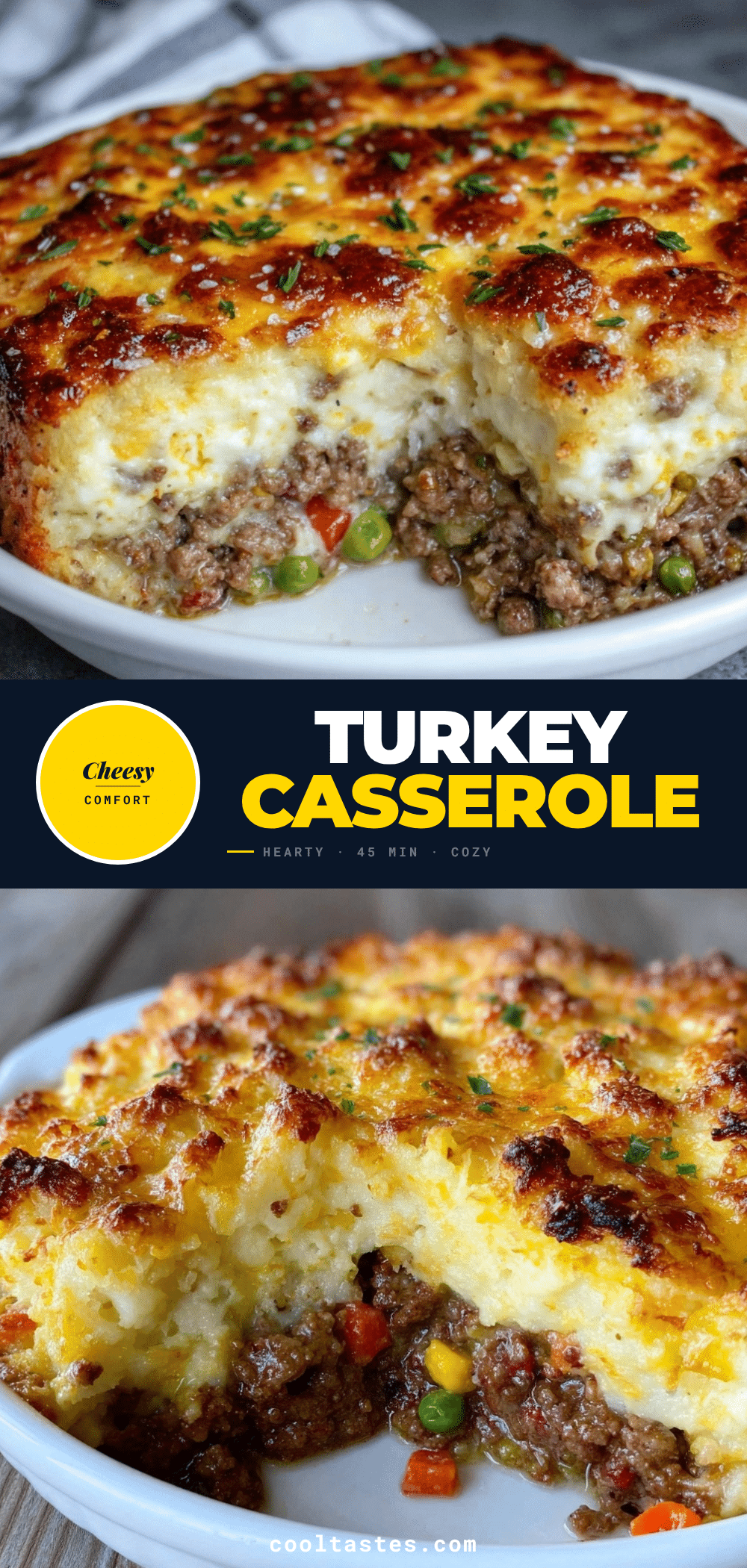 turkey casserole with cheesy golden crust recipe