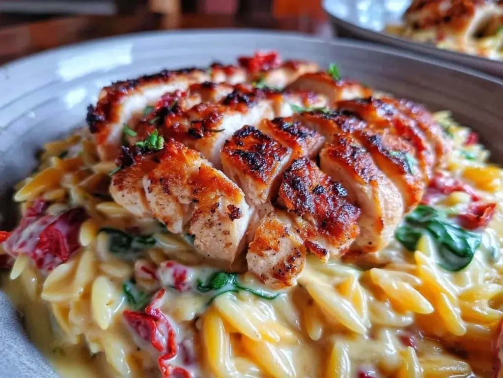 Tuscan chicken orzo - featured image