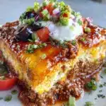 ultimate cheesy taco casserole - featured image