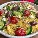 zesty orzo pasta salad - featured image
