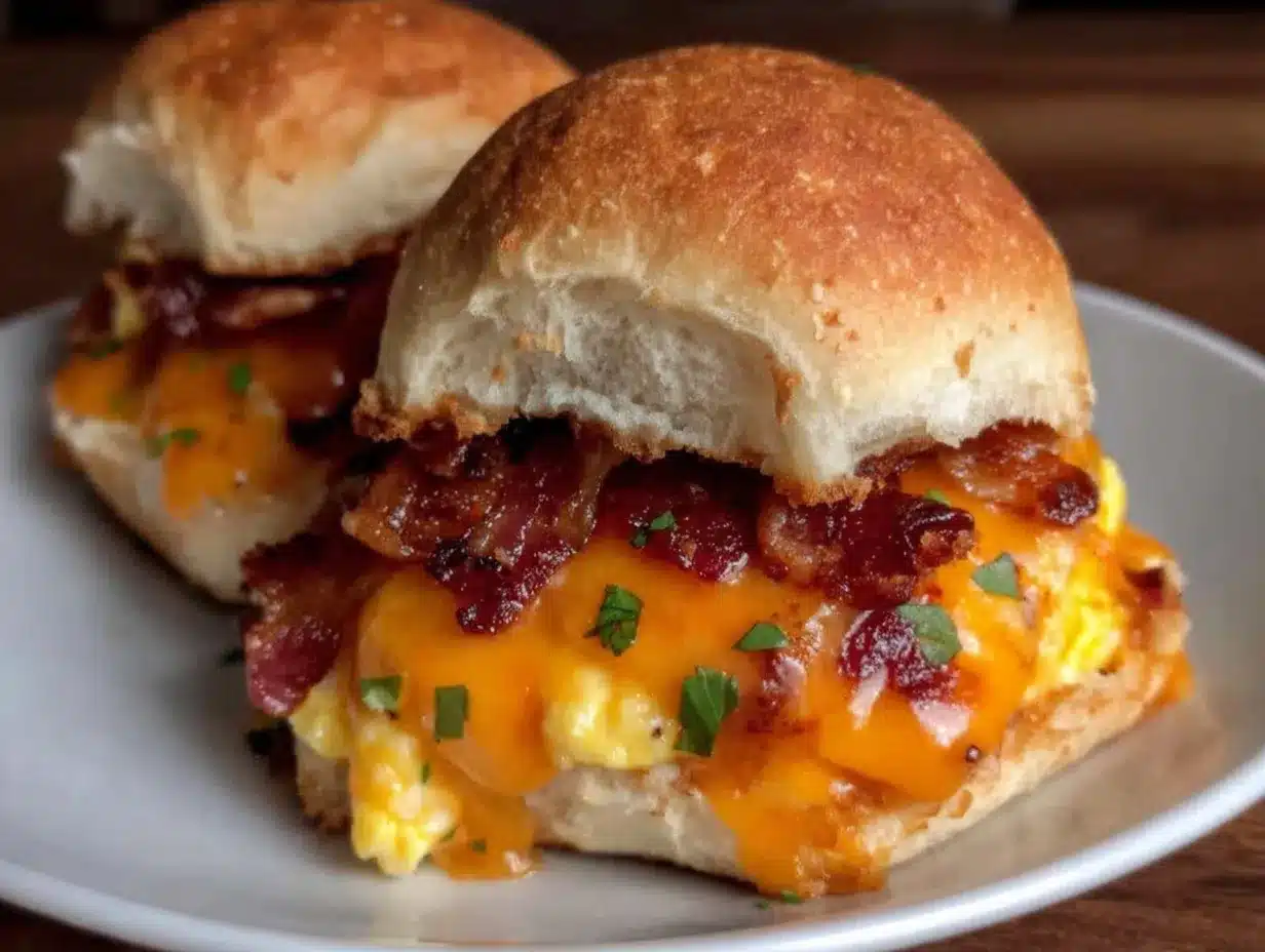 bacon egg cheese breakfast sliders preparation steps