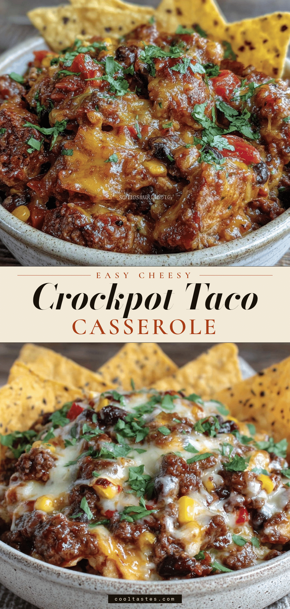 cheesy crockpot taco casserole dinner recipe