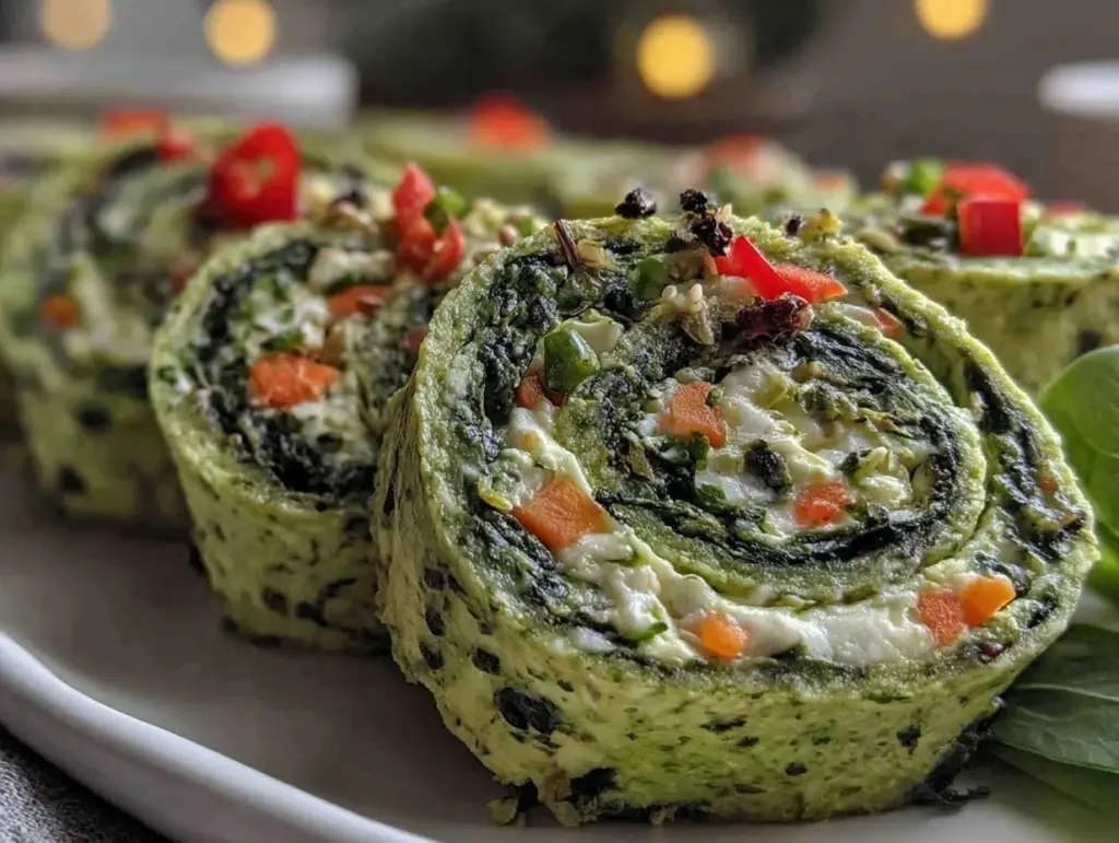 cheesy spinach dip pinwheels - featured image
