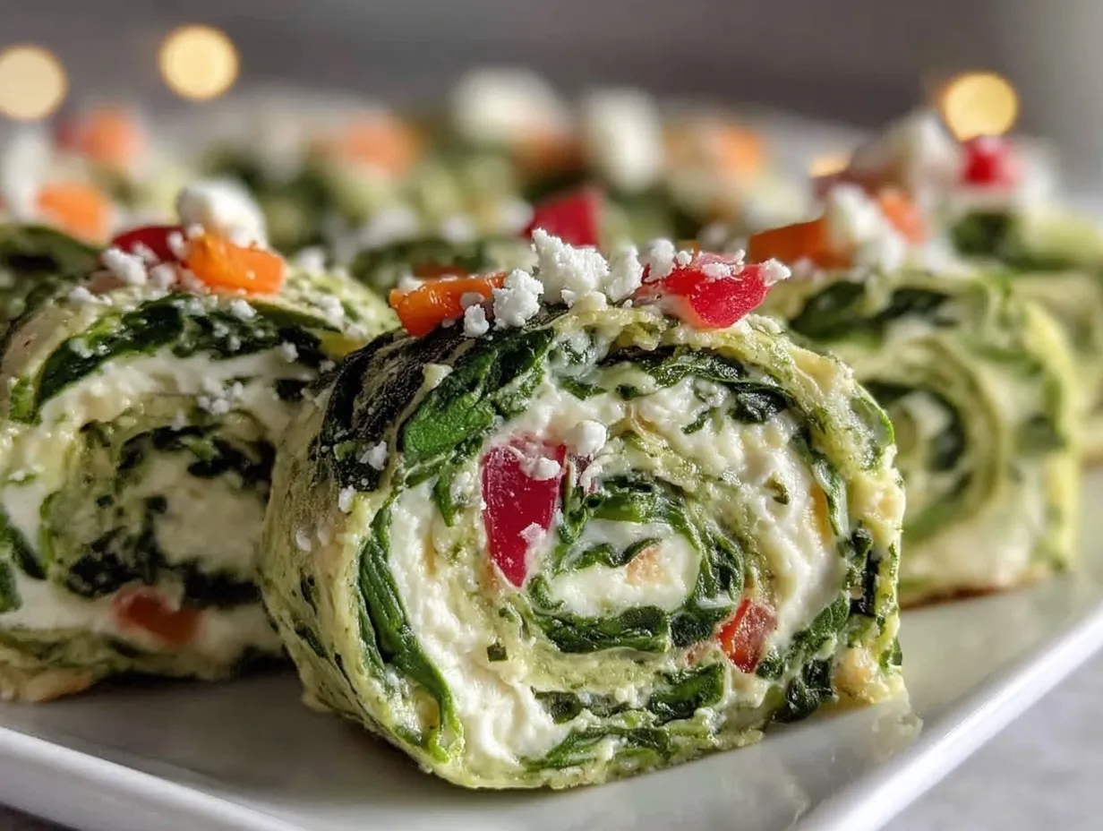 cheesy spinach dip pinwheels preparation steps