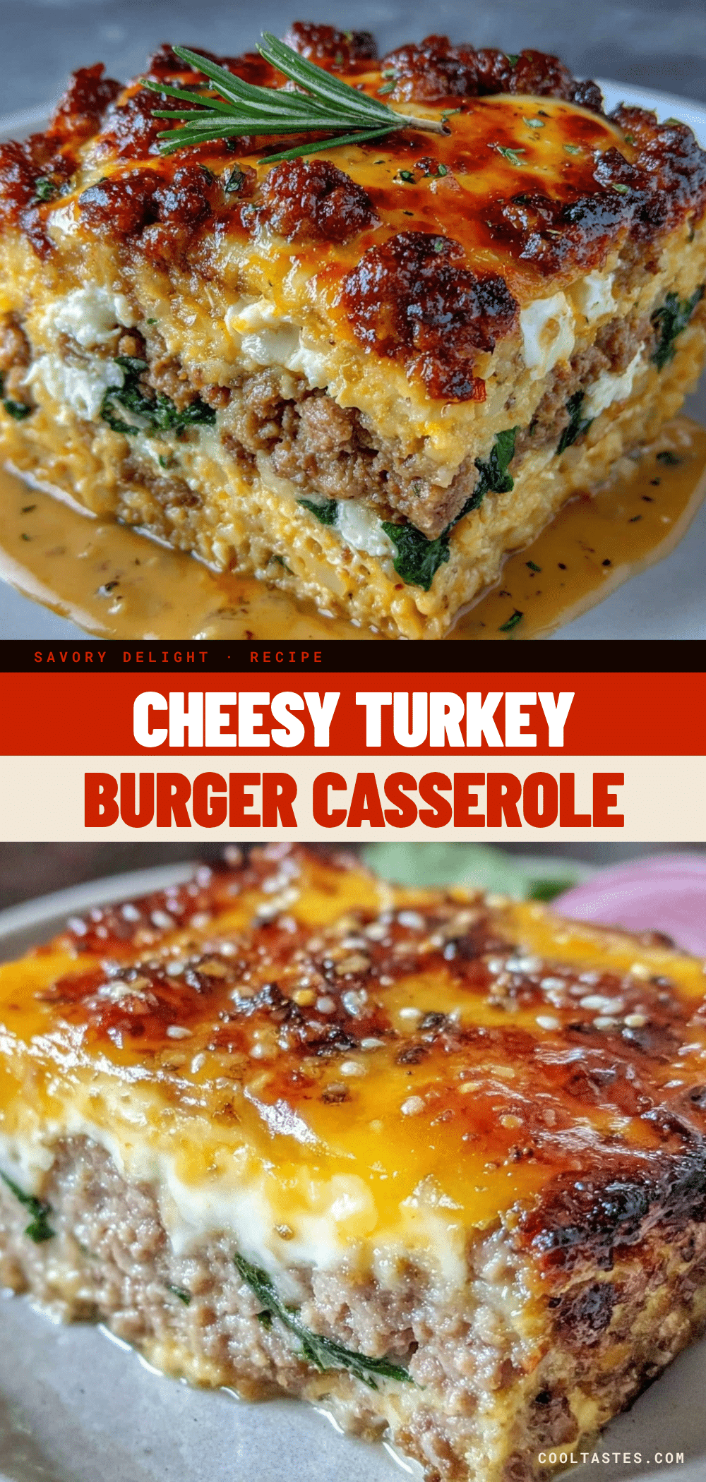 cheesy turkey cheeseburger casserole recipe