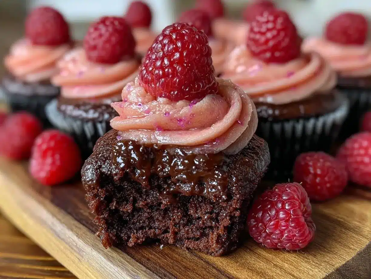 chocolate raspberry cupcakes preparation steps