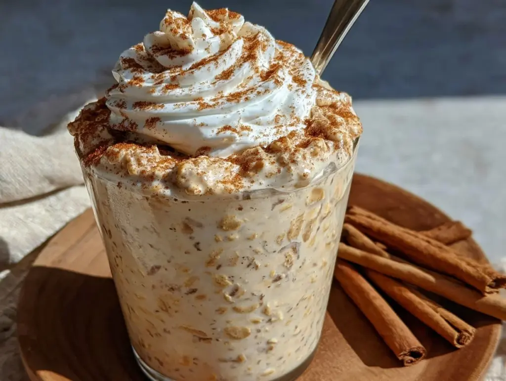 cinnamon roll overnight oats recipe - featured image