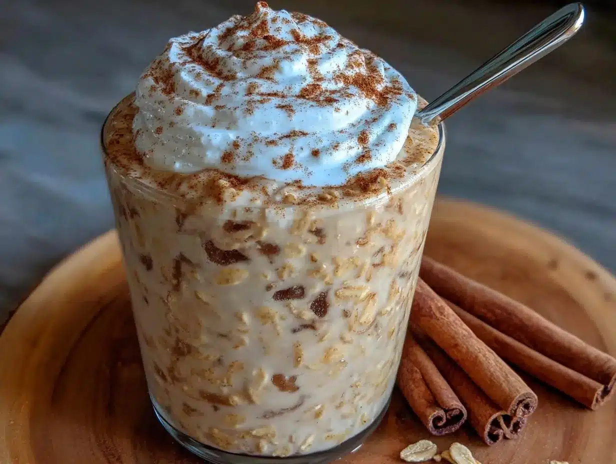 cinnamon roll overnight oats recipe preparation steps