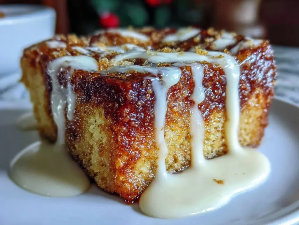 classic bread pudding with vanilla sauce - featured image