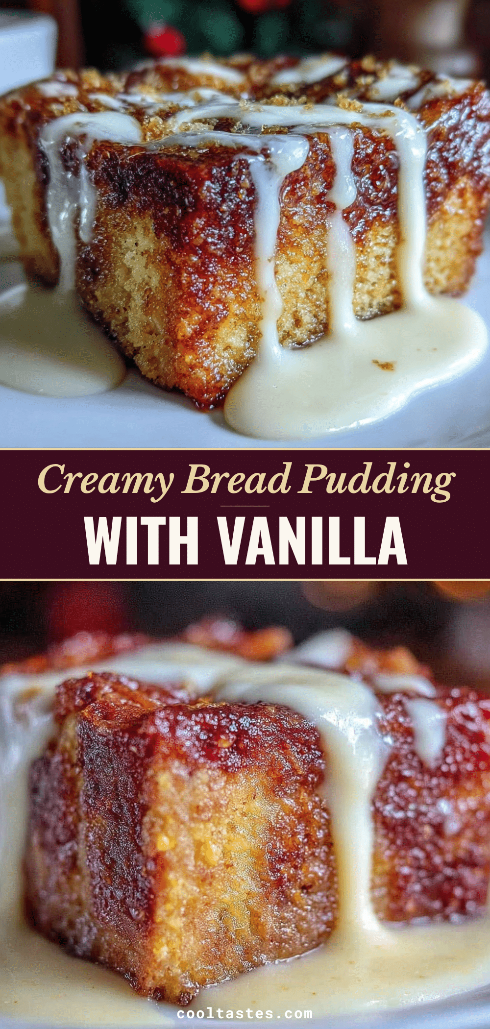 classic bread pudding with vanilla sauce recipe