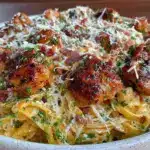 classic chicken carbonara pasta - featured image