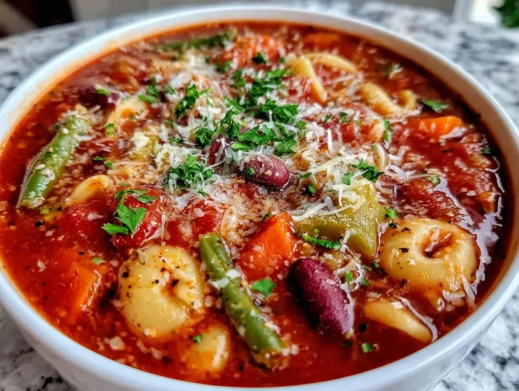 classic minestrone soup with beef broth - featured image