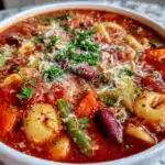 classic minestrone soup with beef broth - featured image
