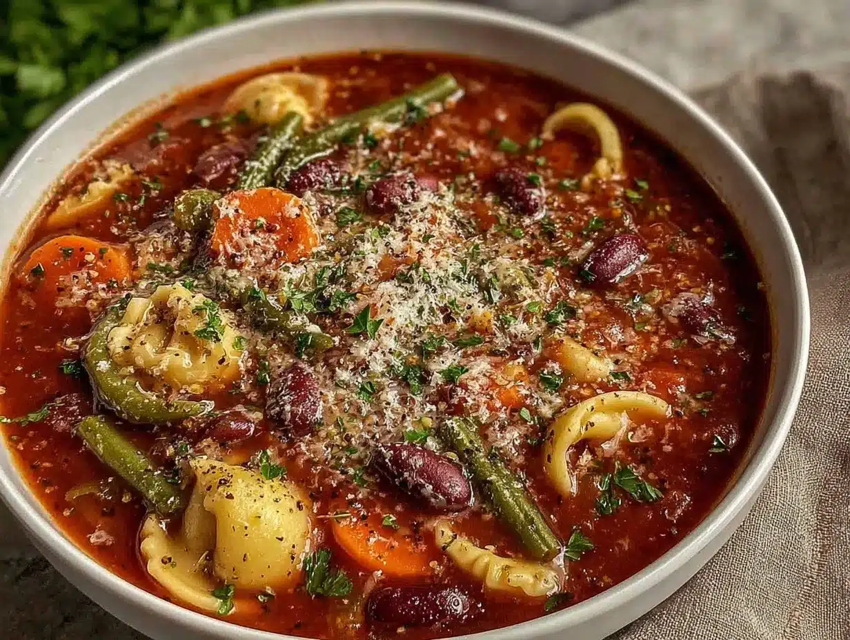 classic minestrone soup with beef broth preparation steps