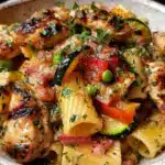 creamy chicken pasta with veggies - featured image
