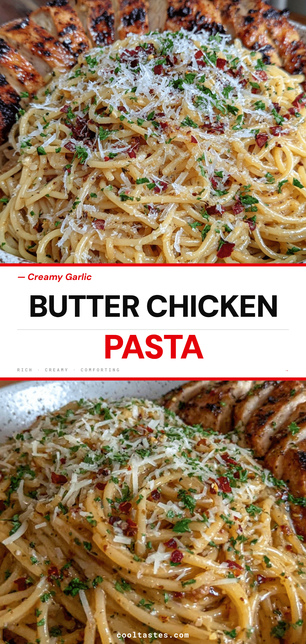 creamy garlic butter chicken pasta recipe