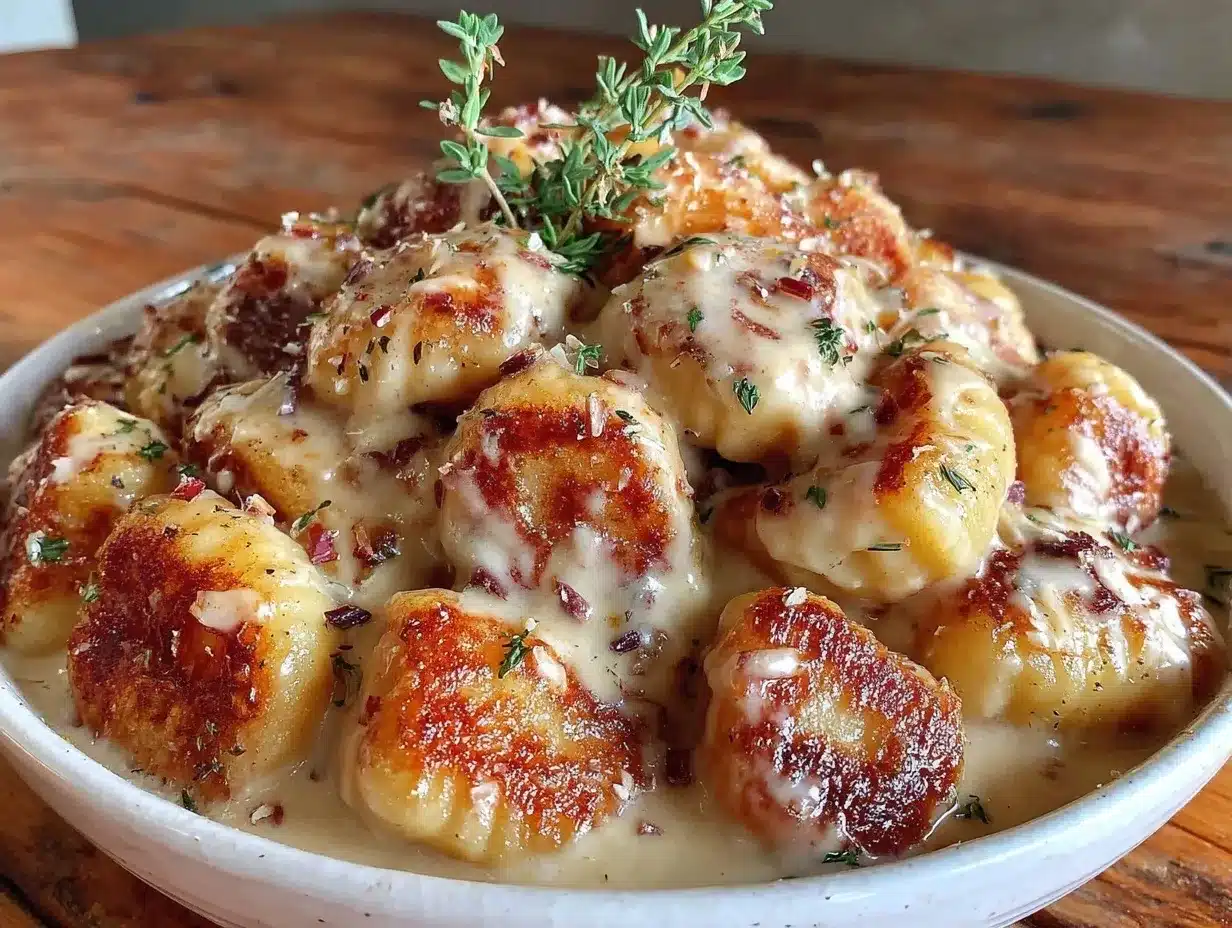 creamy one-skillet gnocchi with herbs preparation steps