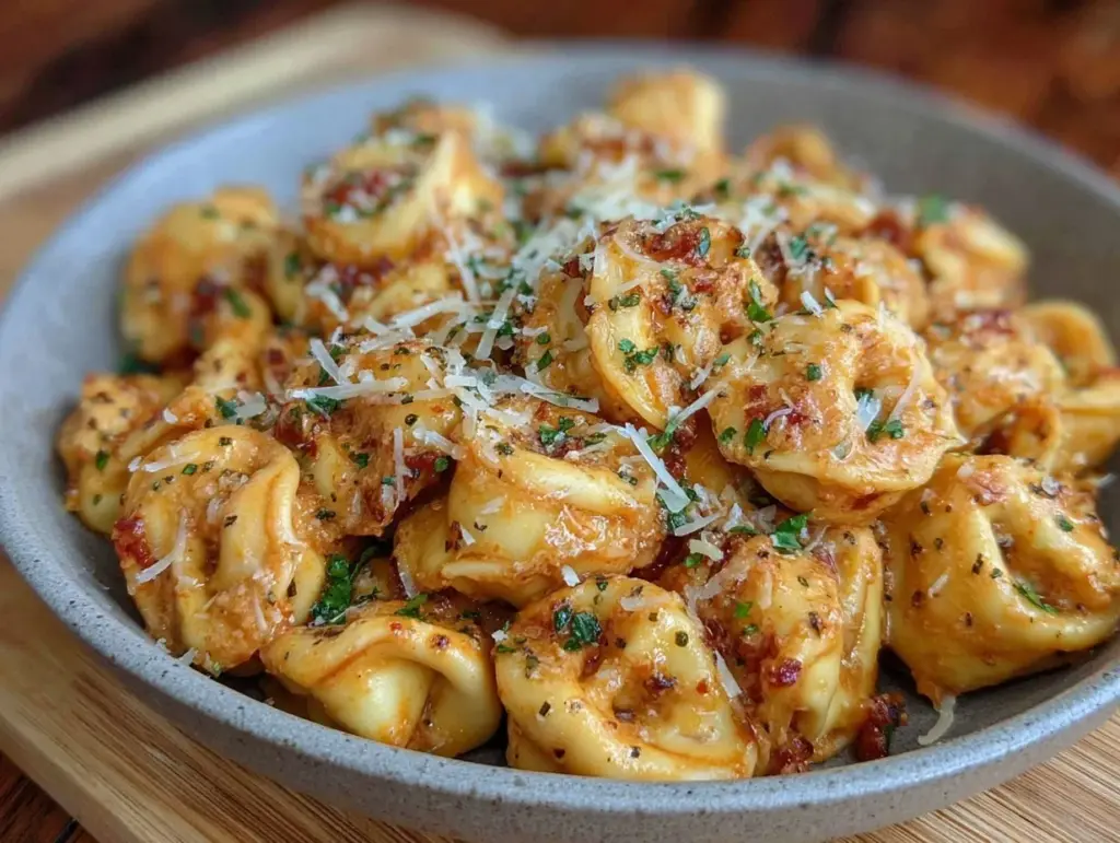 creamy tomato basil tortellini pasta - featured image