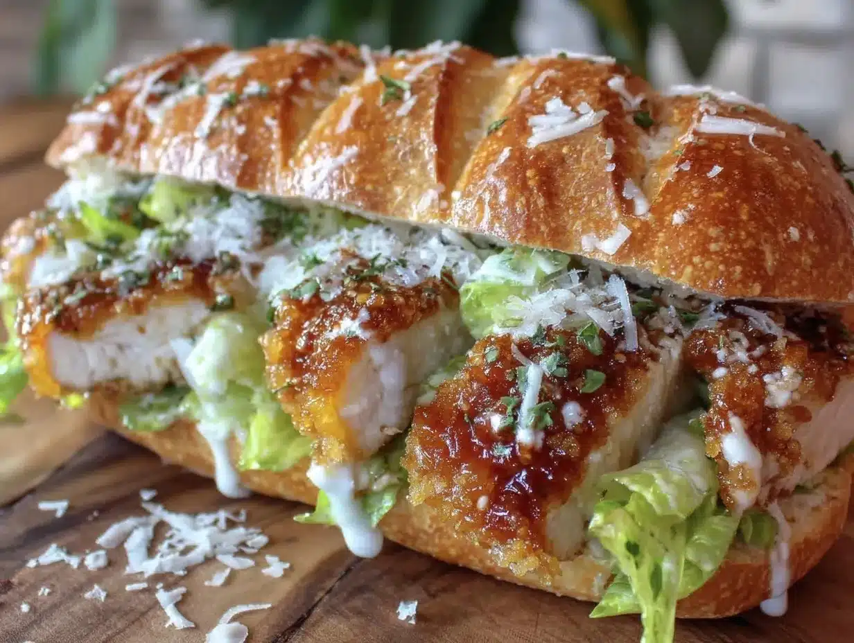 crispy chicken caesar sandwich preparation steps