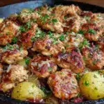 crispy one-pan garlic parmesan chicken - featured image