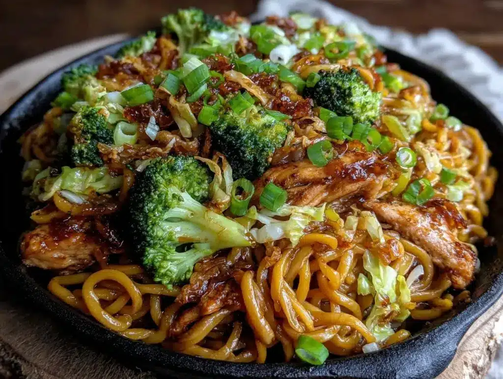easy chicken lo mein - featured image