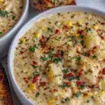 easy potato corn chowder soup - featured image