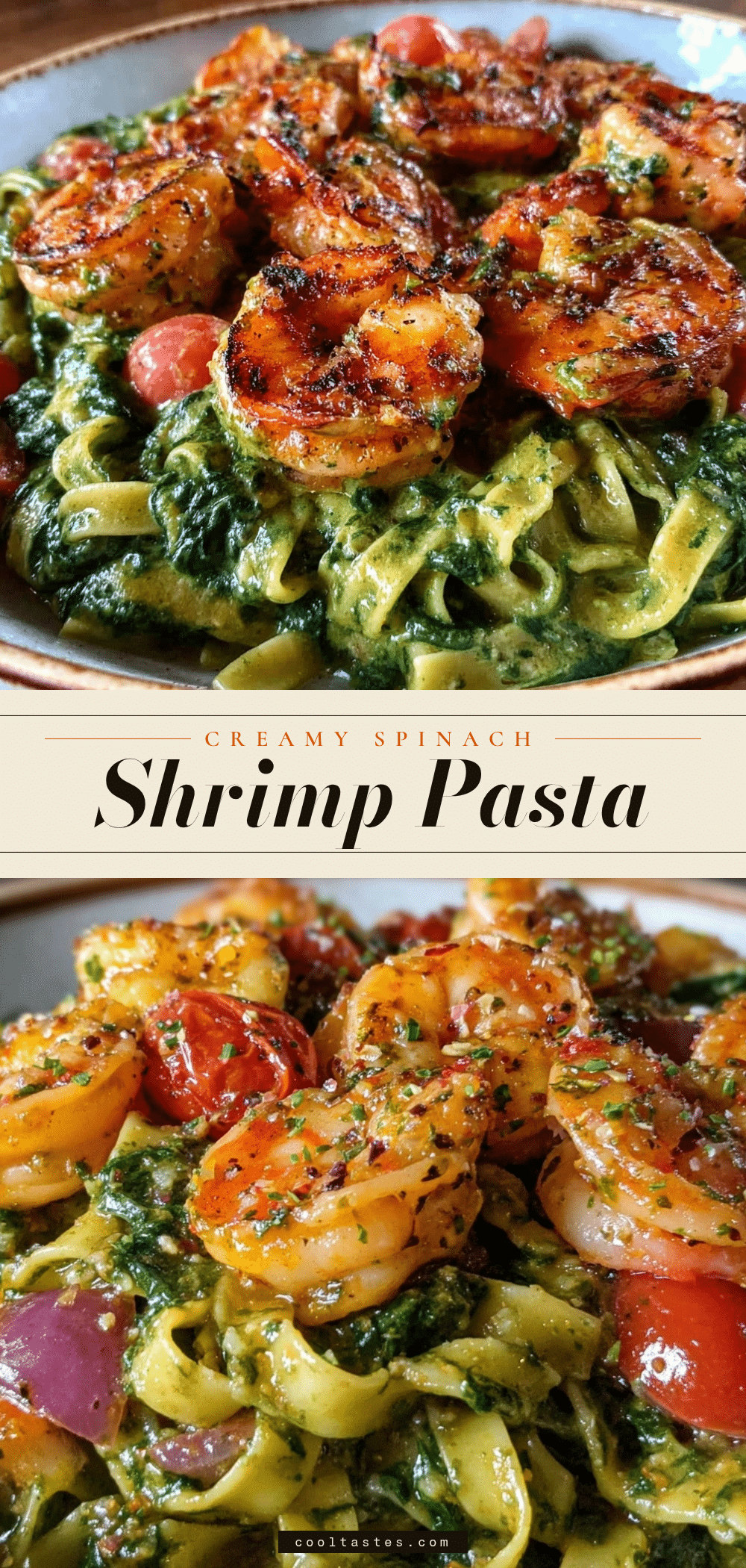 garlic butter spinach shrimp pasta recipe