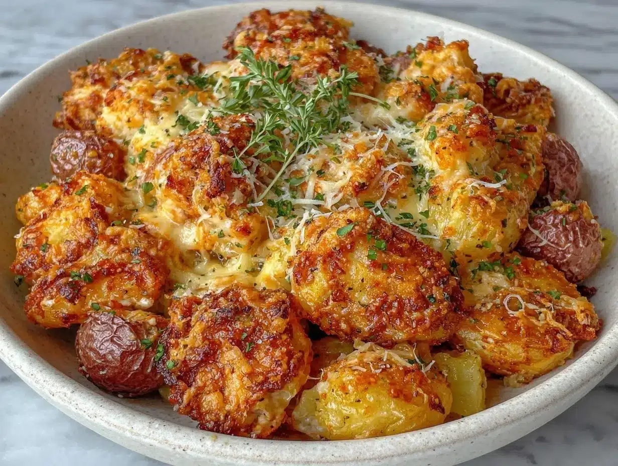garlic parmesan chicken and roasted potatoes preparation steps