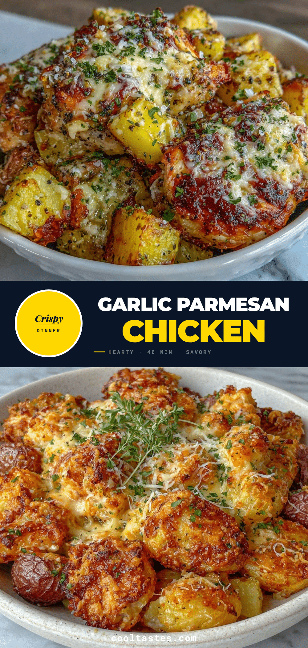 garlic parmesan chicken and roasted potatoes recipe