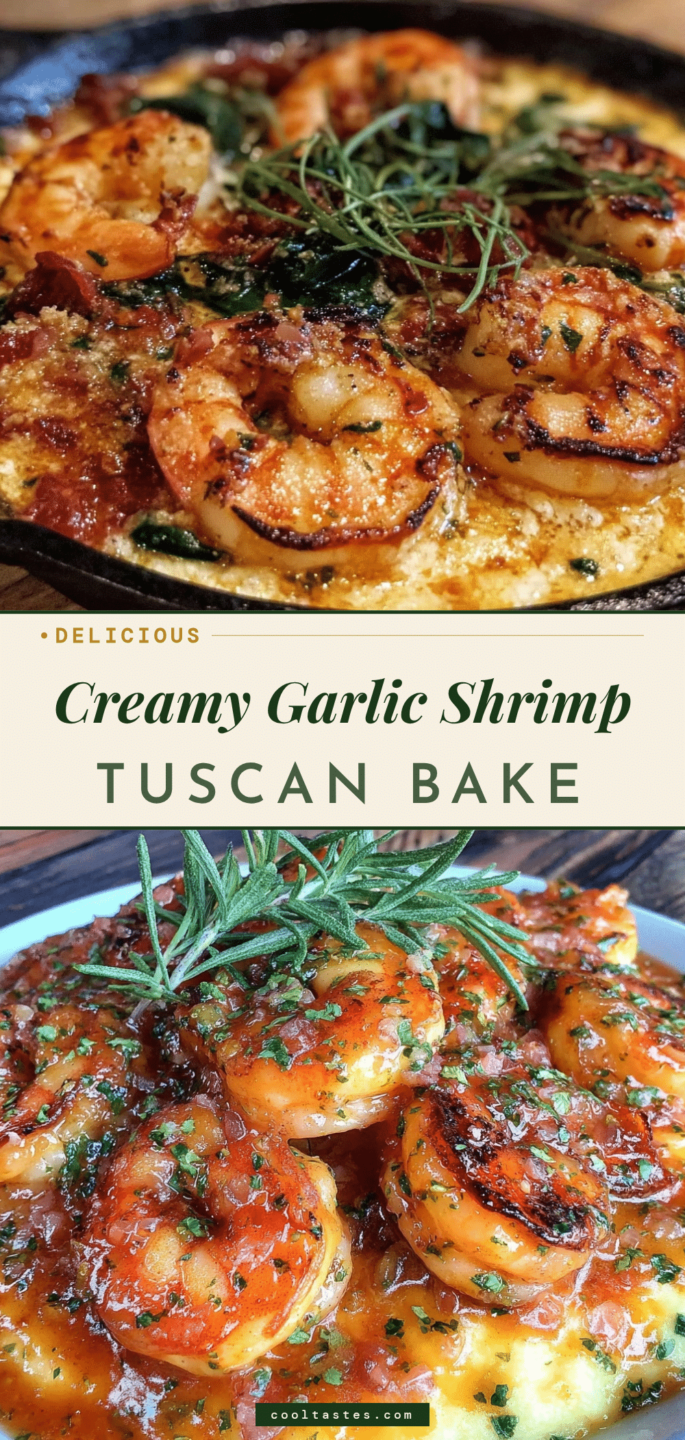 Garlic Shrimp Tuscan Bake recipe