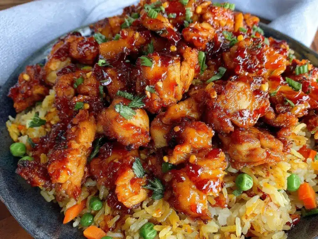 honey BBQ chicken rice - featured image
