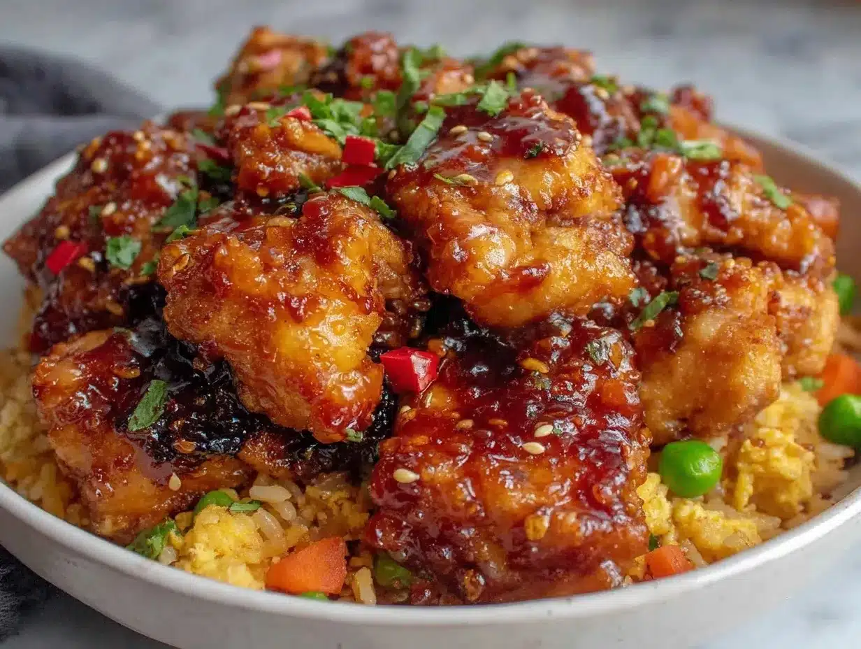 honey BBQ chicken rice preparation steps