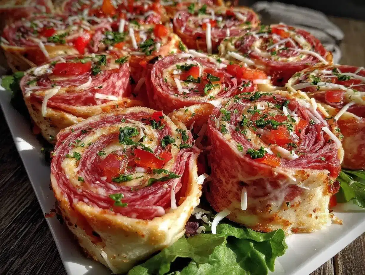 Italian pinwheel sandwiches preparation steps
