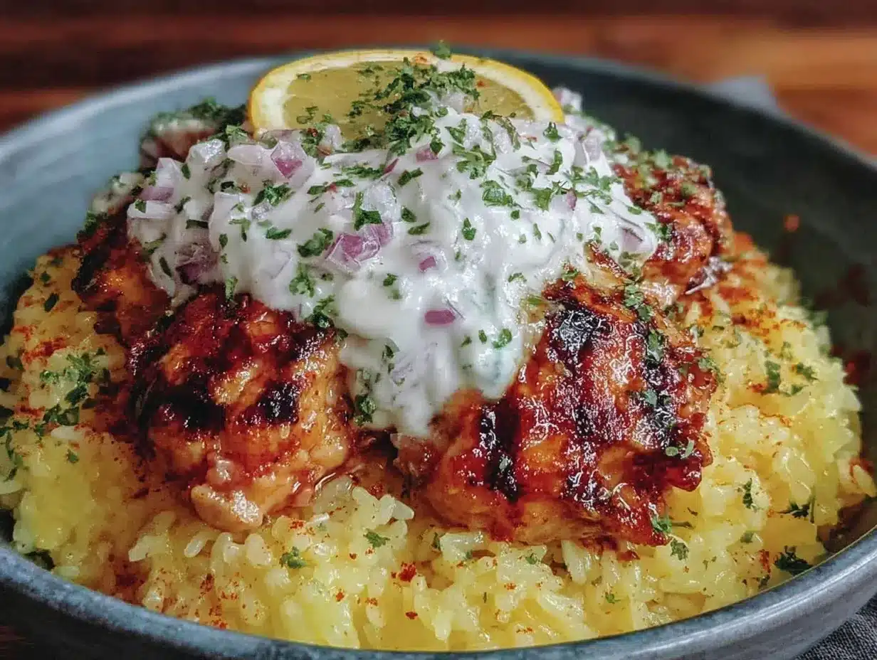 juicy chicken tzatziki rice bowl preparation steps