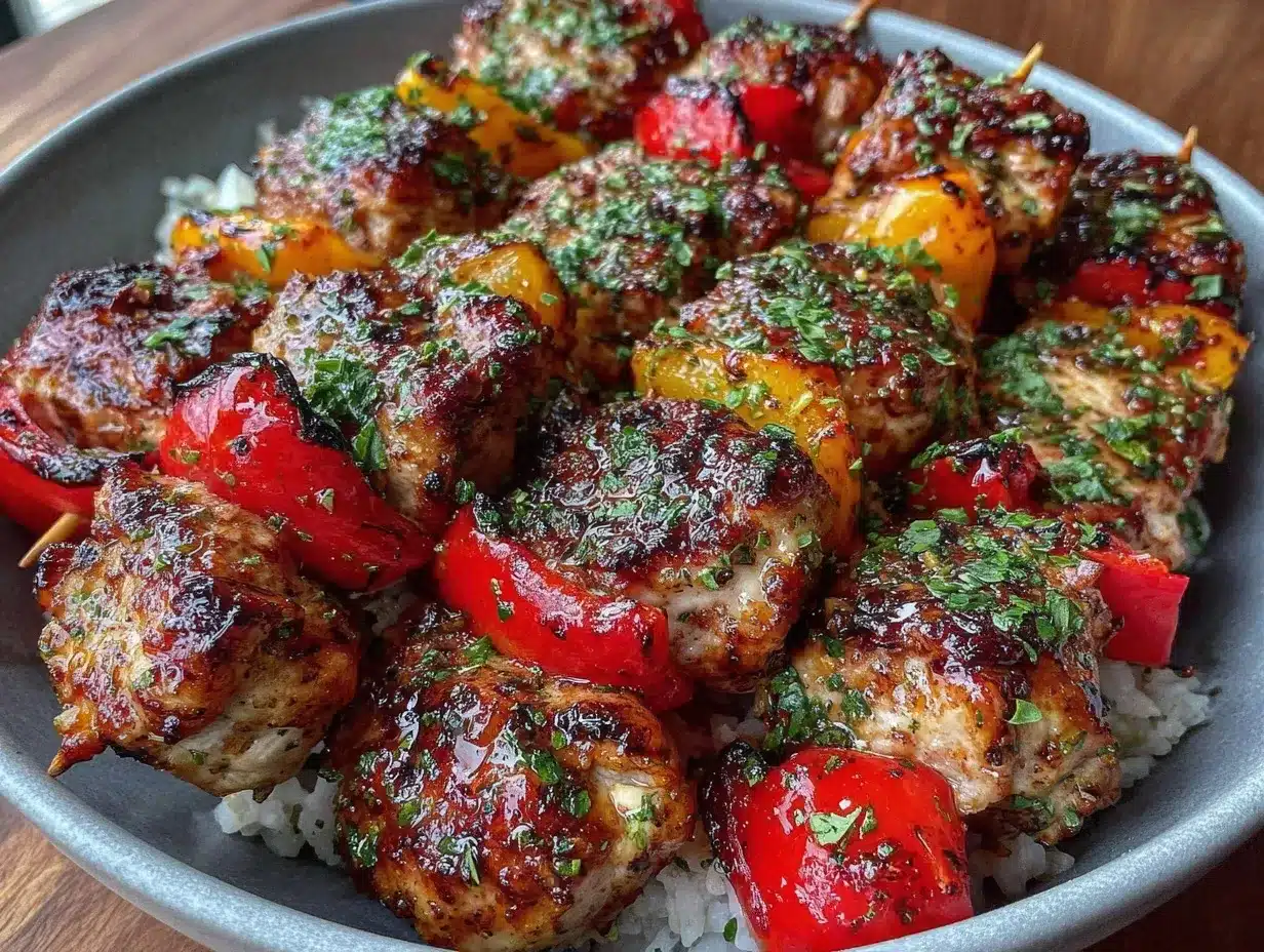 juicy Greek lemon chicken kabobs preparation steps