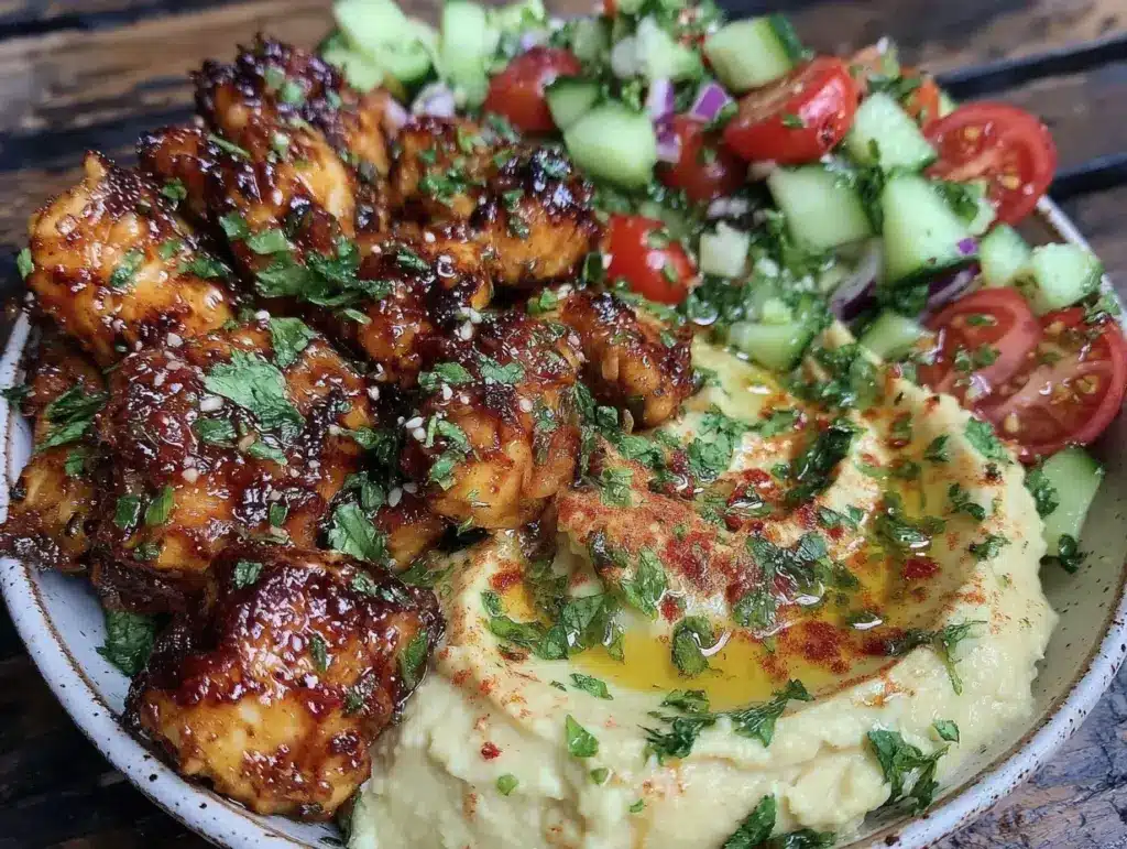 lemon chili grilled chicken bowls - featured image