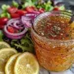 lemon oregano mediterranean salad dressing - featured image