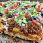 sheet pan taco pizza - featured image